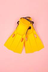 flippers on color background