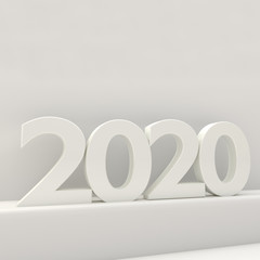 2020 bold letters 3d-illustration