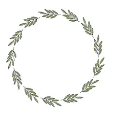 wreath floral leaves ornament decoration vector illustration drawing