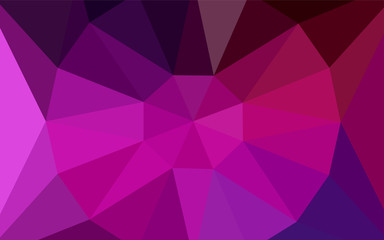 Dark Pink vector low poly cover with a diamond.