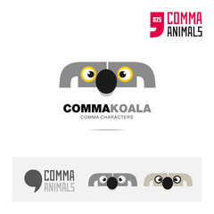 Naklejka premium Koala animal concept icon set and modern brand identity logo template and app symbol based on comma sign