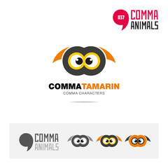 Tamarin animal concept icon set and modern brand identity logo template and app symbol based on comma sign