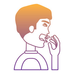 man with tuberculosis icon over white background, vector illustration