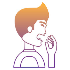 man coughing icon over white background, vector illustration