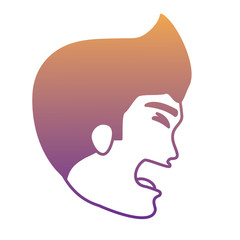 man with pain gesture  icon over white background, vector illustration