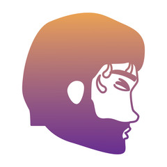 man with fever icon over white background, vector illustration