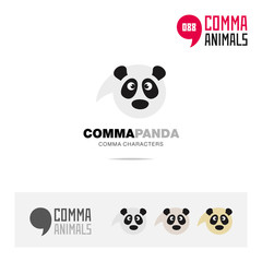 Fototapeta premium Panda animal concept icon set and modern brand identity logo template and app symbol based on comma sign