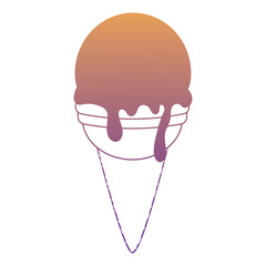 ice cream cone icon over white background, vector illustration