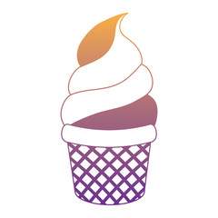 soft serve ice cream icon over white background, vector illustration