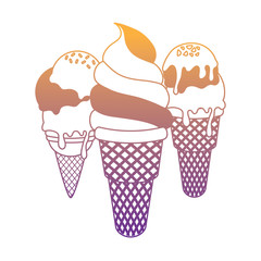 sweet ice creams over white background, vector illustration