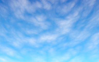 Cumulus white clouds in the clear blue sky in the morning. Blue sky background with white clouds. 3D illustration