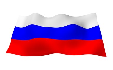 Waving flag of the Russian Federation. The National. State symbol of the Russia. 3D illustration