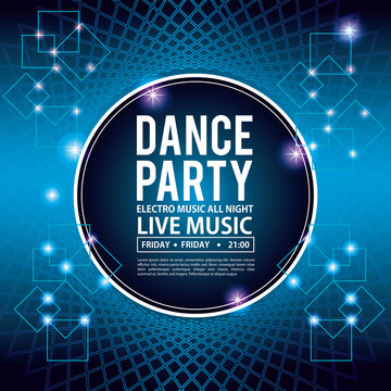 Dance party invitation card vector illustration graphic design