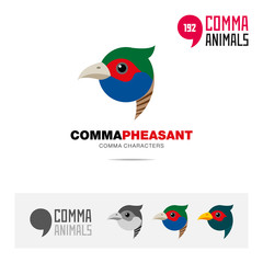 Obraz premium Pheasant bird concept icon set and modern brand identity logo template and app symbol based on comma sign