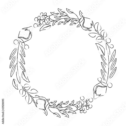 "crown with roses beautiful flowers and leafs vector illustration