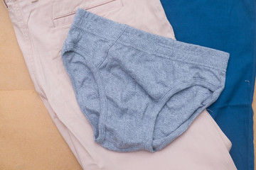 New men gray underwear shorts