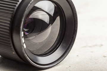 Camera lens close up