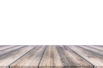  Wood table isolated on white background