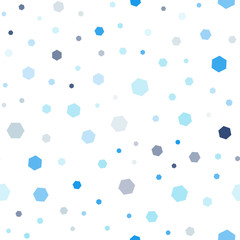 Light BLUE vector seamless background with hexagons.