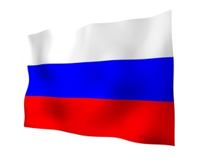 Waving flag of the Russian Federation. The National. State symbol of the Russia. 3D illustration