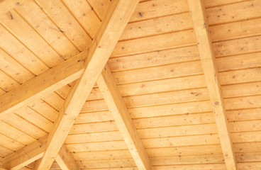 Interior beams on a wooden structure