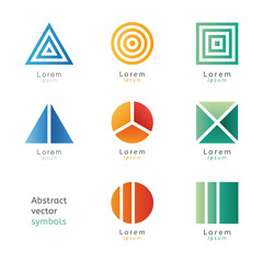 Simple geometric shapes.