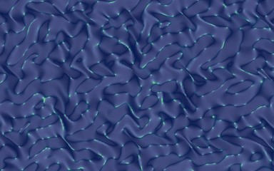 Graphic illustration - liquid pattern dark blue color. Modern abstract background. Design wallpaper. 3D illustration