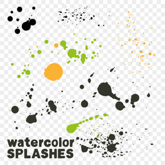Isolated watercolor drips.