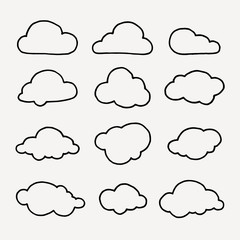 Collection of cloud symbols