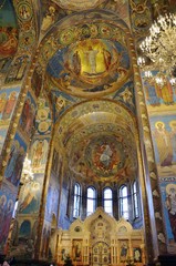 Fototapeta na wymiar St. Petersburg, the Cathedral of the Savior on the Spilled Blood painted with icons