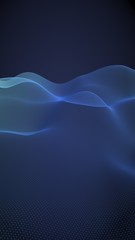 Abstract landscape on a blue background. Cyberspace grid. Hi-tech network. 3d technology illustration. Vertical image orientation. 3D illustration