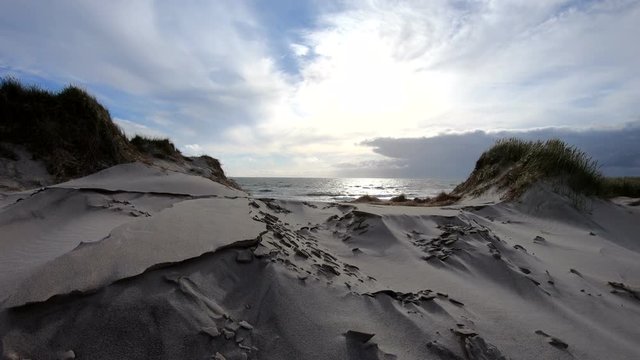 Sandsturm an der d&auml;nischen Nordseek&uuml;ste, D&uuml;nenlandschaft, D&uuml;nenbildung, Wanderd&uuml;nen