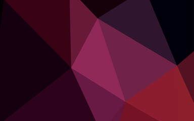 Dark Pink vector polygon abstract backdrop.