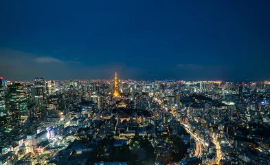 Door stickers Paris TOKYO, JAPAN - June 21, 2018: Tokyo Tower is the world's tallest, self-supported steel tower in Tokyo, Japan