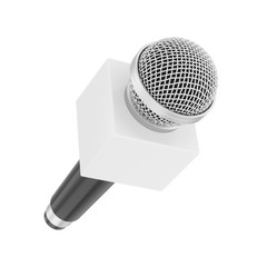 3d rendering microphone with Blank Box isolated