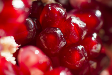 grains of ripe pomegranate