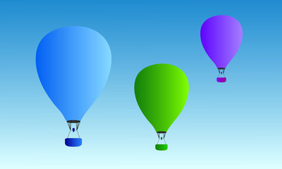 A group of colorful hot air balloons flying in the sky vector illustration