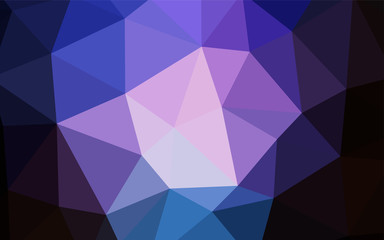 Dark Pink, Blue vector shining triangular backdrop.