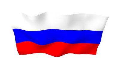Waving flag of the Russian Federation. The National. State symbol of the Russia. 3D illustration