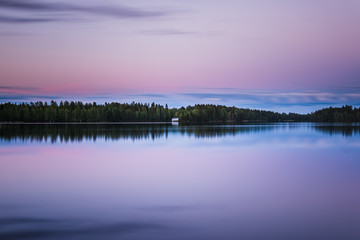 Calm lake reflection