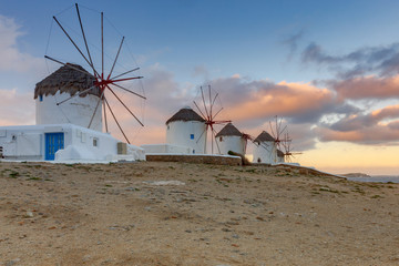 Fototapeta na wymiar Mykonos. An old traditional windmill.