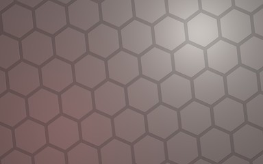 Honeycomb with color lighting, on a gray background. Perspective view on polygon look like honeycomb. Isometric geometry. 3D illustration