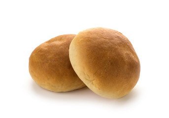 Bread and rolls isolated on white