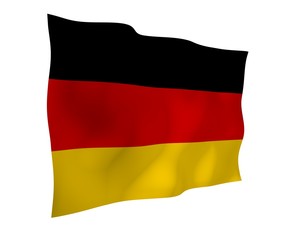 Flag of Germany. Wide format 3D illustration. State symbol of the Federal Republic of Germany. 3D rendering