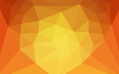 Light Orange vector triangle mosaic cover with a heart in a centre.