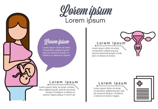 Pink Blue Medical Pregnancy Health Woman Infographic