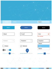 Light BLUE vector style guide with triangles, circles.