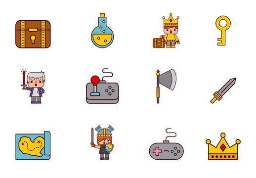 20 Colorful Video Game Icons