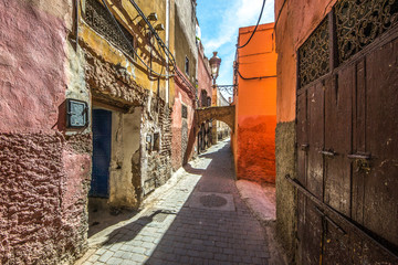 Alley in Marrakesh, the Morocco
