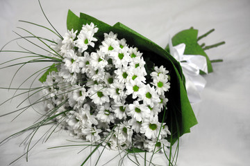 White flowers in a bouquet